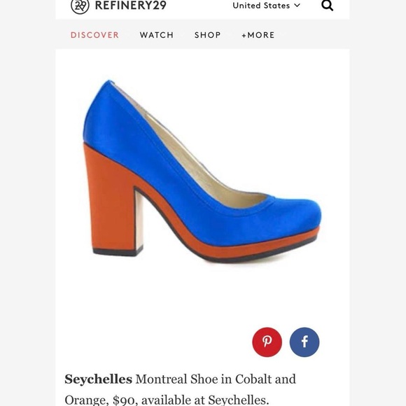 Seychelles Montreal Heel in Cobalt & Orange - Picture 6 of 6